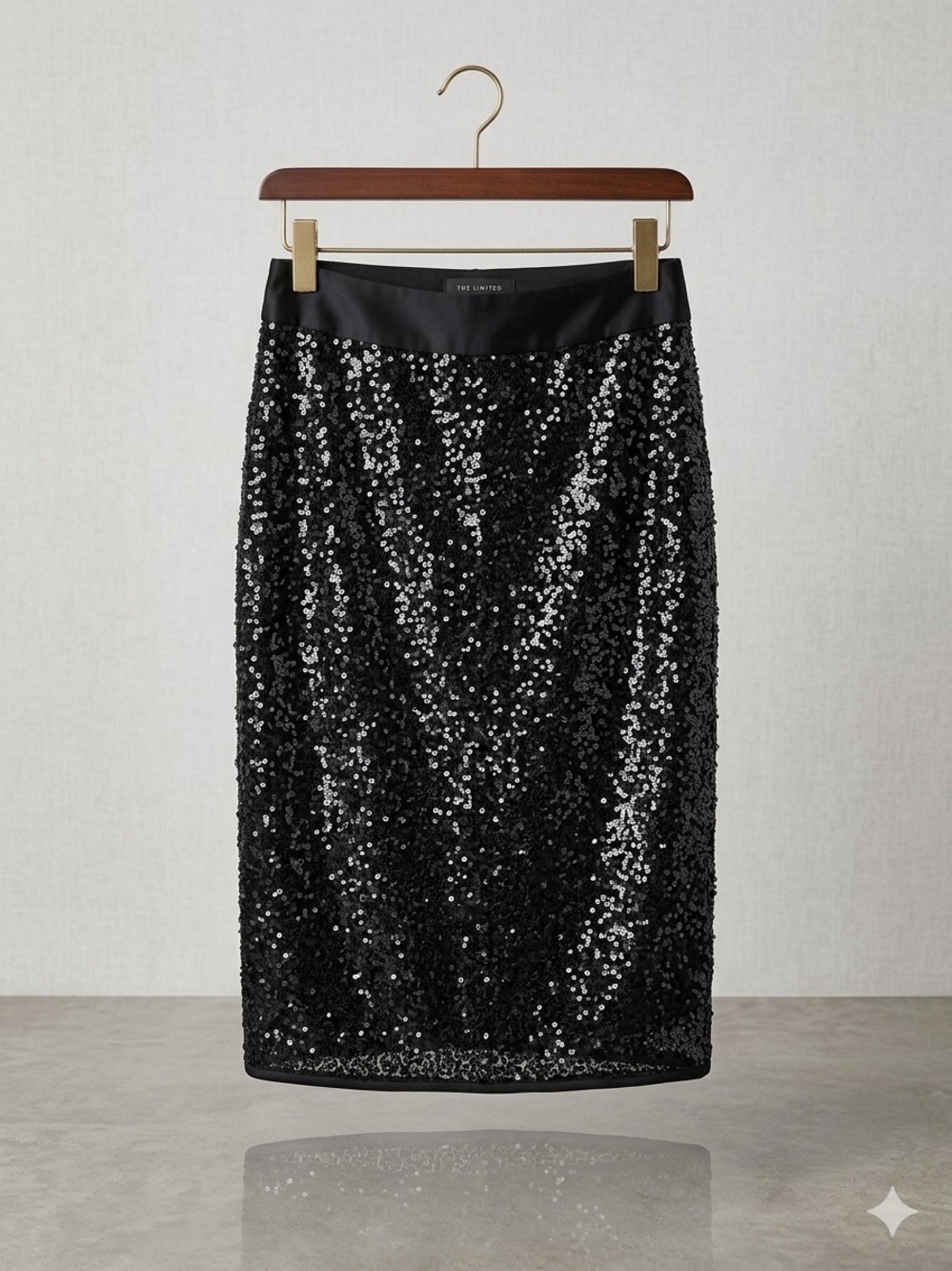 The Limited Black Sequin Pencil Skirt